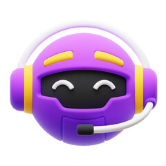 3d customer service robot head
