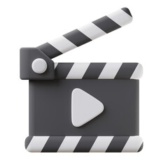 video clapperboard 3d icon