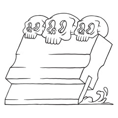 coloring illustration of rubber squeegee skulls