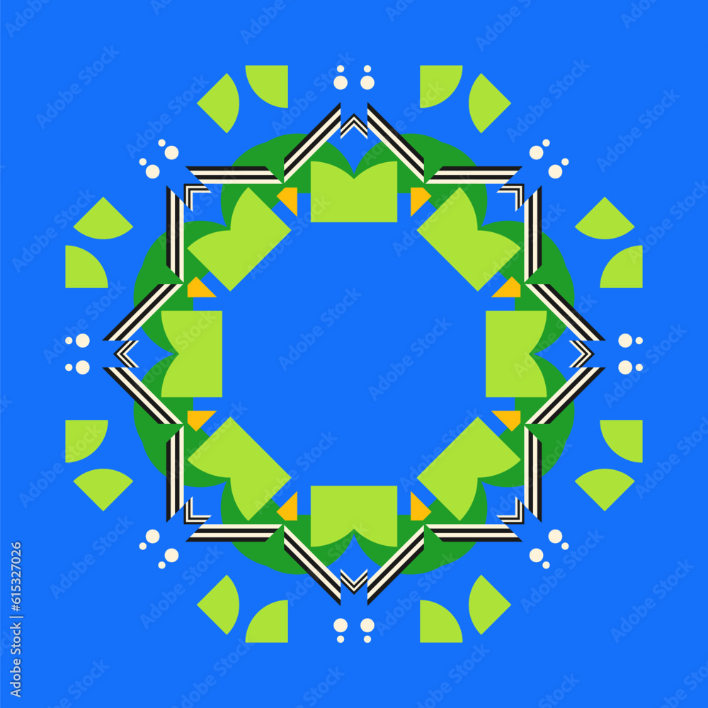 Poster symmetrical composition of geometric shapes. abstract element for design. vector illustration in a f