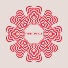 Symmetrical composition of wavy lines. Abstract element for design. Vector illustration. A pattern of deformed stripes.