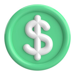 3D dollar sign. 3D illustration.