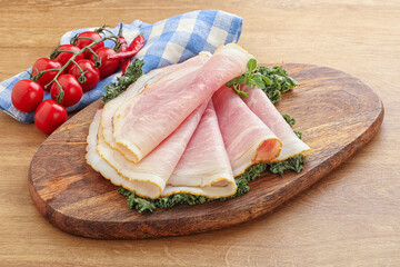 Pork ham snack over board
