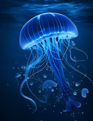 Moon Jellyfish in sea water stock photo