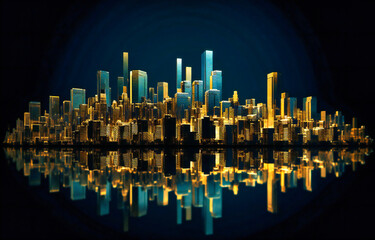 an animation of a city skyline