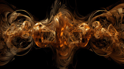 A beautiful abstraction of golden 3D distortion that creates a breathtaking image.