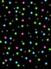 Fototapeta na wymiar Colorful lights dot on black background