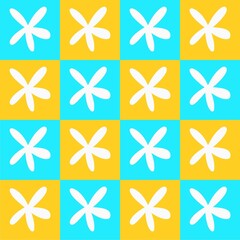 Obraz premium vintage two colored seamless pattern, blue, yellow