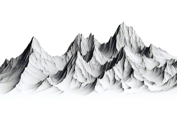 Technical line drawing, tectonic minimalism mountains Generative AI 