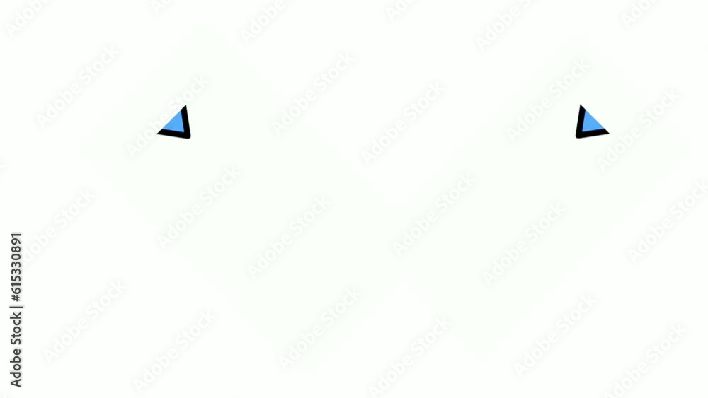 Poster animation double blue arrow sign symbol on white background.motion graphics cartoon arrow pointing d