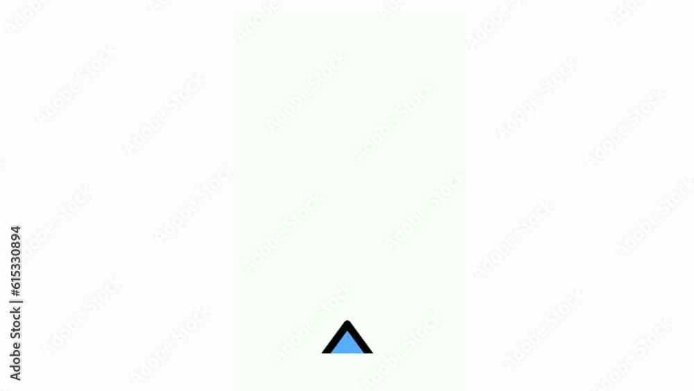 Poster animation blue arrow sign symbol on white background.motion graphics cartoon arrow pointing upside.4
