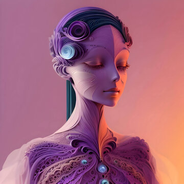 Mysterious woman meditation