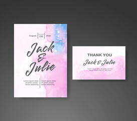 Save the date with watercolor background. Design for your invitation.