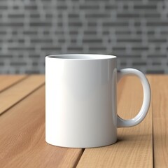 Blank white mug cup mockup Generative AI
