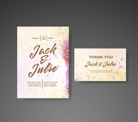 Save the date with watercolor background. Design for your invitation.
