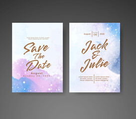 Save the date with watercolor background. Design for your invitation.