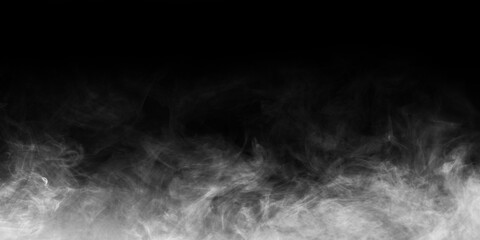 Abstract smoke texture over black. Fog in the darkness.