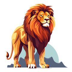 Lion cartoon isolated on white