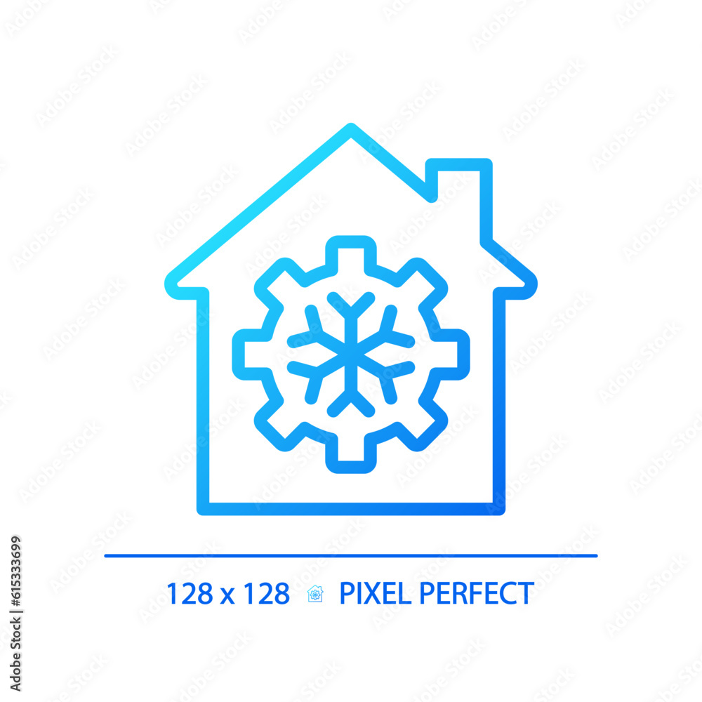 Poster general cooling gradient linear vector icon. air conditioning system. climate control. smart home. h