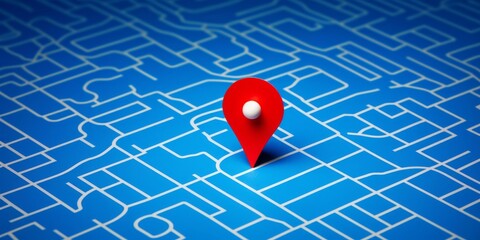 Red Pin GPS location symbol icon sign maps. Place Business location. route graphic road mark destination, Generative AI
