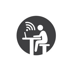 symbol of online, online icon, vector art.