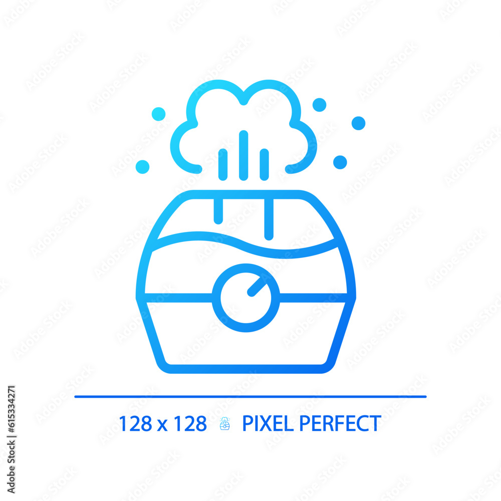 Poster air humidifier gradient linear vector icon. aroma diffuser. humidity control. home device. health we