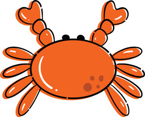 Cute Crab Cartoon Illustration
