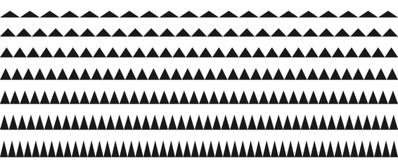 Zig zag border pattern set. Repeating wavy lines collection. Graphic design elements for decoration. Vector