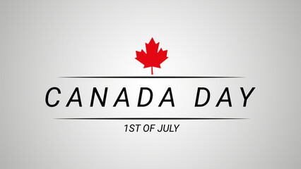 Happy Canada Day Greeting card with red maple leaf and flags. background for the national day of Canada celebration. Happy Canada Day typography design.  vector illustration.