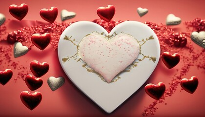 heart on a pink background