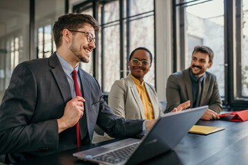 Group of business persons in a business meeting. Corporate business team on meeting in the office.