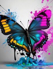 colorful butterfly generative ai
