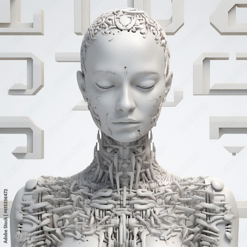 Poster artificial intelligence imagined portrait of itself generative ai
