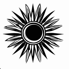 sun vector art,sun black and white vector