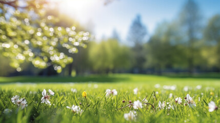 Fototapeta premium Blur park garden tree in nature background