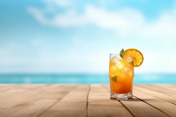 Beach cocktail mockup. Generate Ai