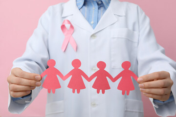 Fototapeta na wymiar Concept of Cancer disease and health care, female cancer