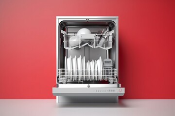 Dishwasher machine background. Generate Ai