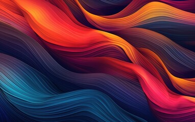 Abstract multicoloured swirling lines in a wave pattern