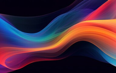 Abstract multicoloured swirling smoke lines in a wave pattern