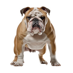 Alert English Bulldog Stance with transparent background