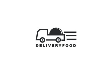 delivery food logo design vector