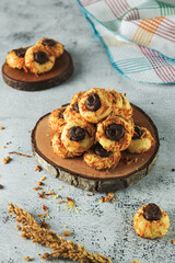 Choco cheese cookies. made with butter, flour, baking powder, sugar, vanilla, and grated with cheese sprinkles.