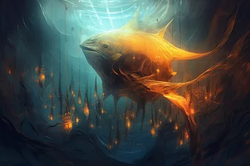 Fotobehang goldfish in water.  © D