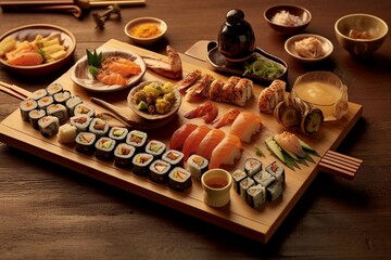 sushi with salmon. 