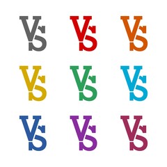 VS Versus battle  icon isolated on white background. Set icons colorful