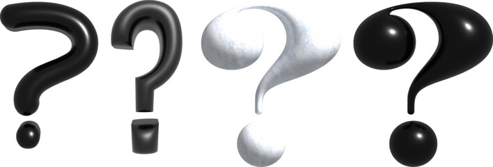 Realistic glossy 3D shapes of a tick and cross on an isolated white background