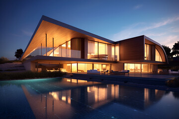 Modern house with pool architecture 