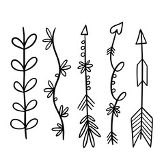 Dividers set hand drawn line art style and arrows