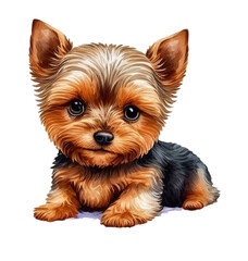 Yorkshire Terrier Watercolor Clipart Created with Generative AI Tools